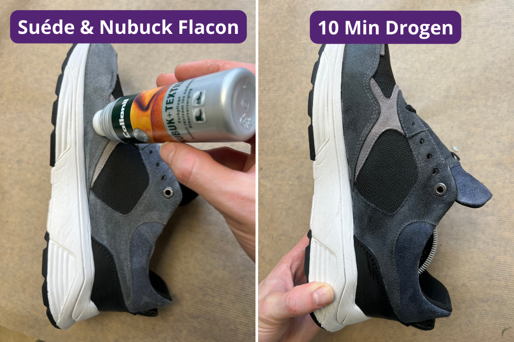 Suéde & Nubuck Flacon laten drogen