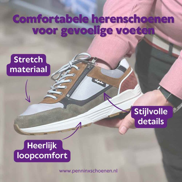 Comfortabele herenschoenen voor gevoelige voeten