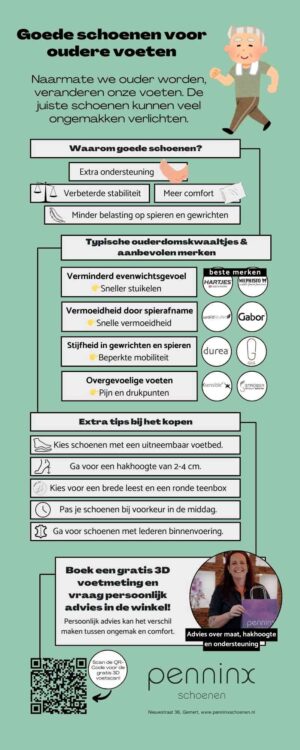 Goede schoenen voor oudere voeten infographic