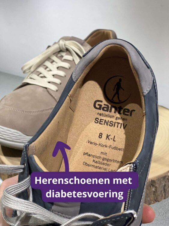 Herenschoenen met diabetesvoering