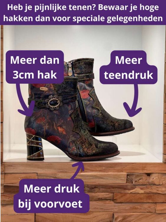 Het gevolg van hoge hakken bij pijnlijke tenen