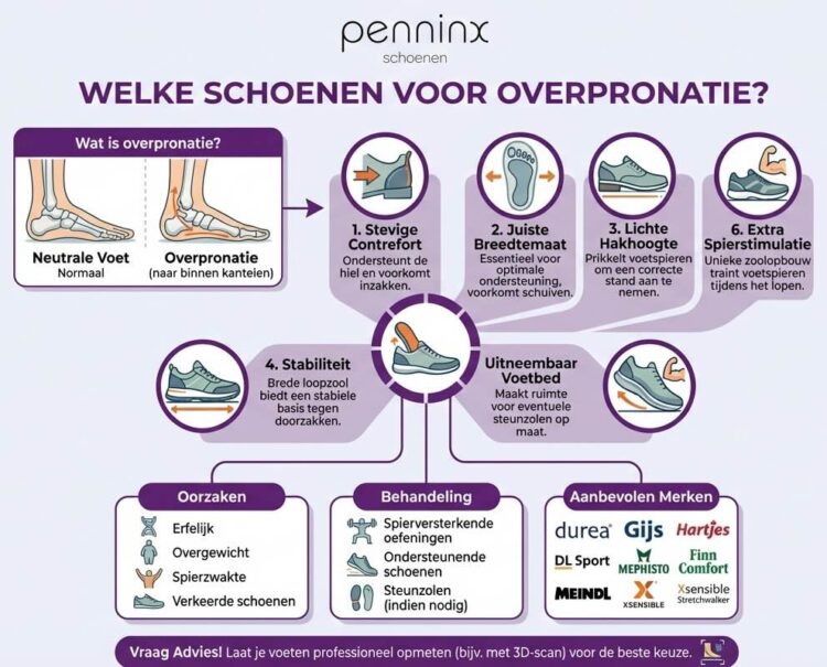 Hoe moet ik goede schoenen voor overpronatie kiezen?