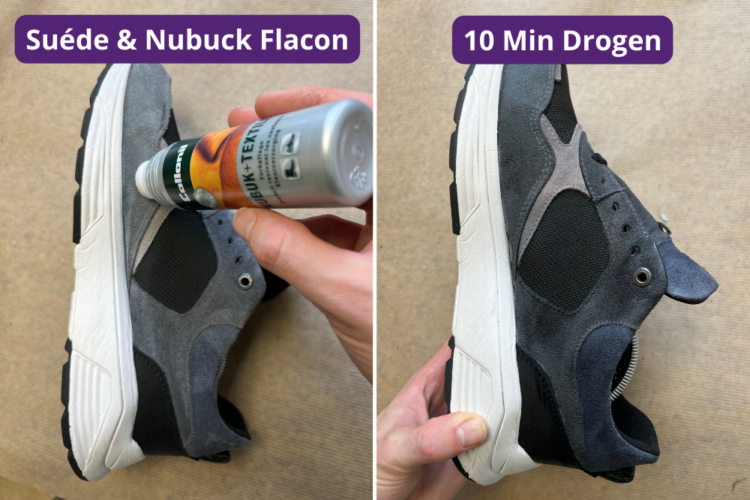 Suéde & Nubuck Flacon laten drogen