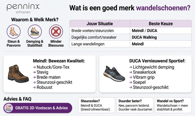 Wat is een goed merk wandelschoenen - infographic