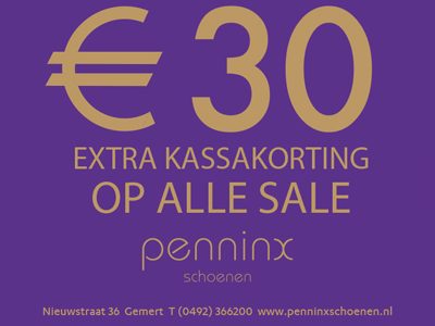 € 30,- extra kassakorting!