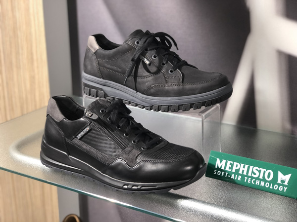 werkschoenen horeca met anti slip zool - mephisto zwarte herenschoenen